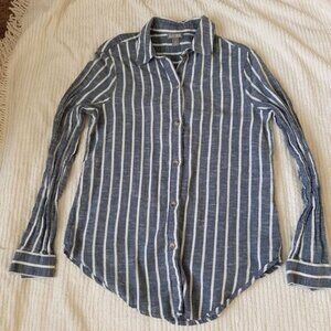 Falls Creek 100% Career Cotton Button Down Shirt Stripes Medium